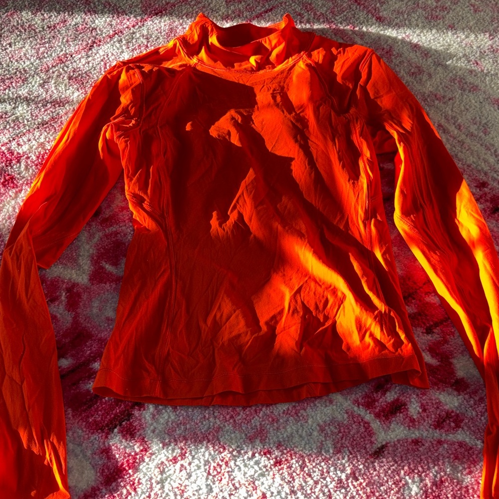 lululemon athletica Bright Orange Long Sleeve Top